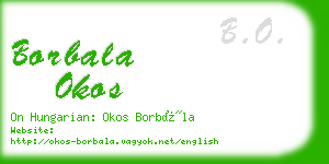 borbala okos business card